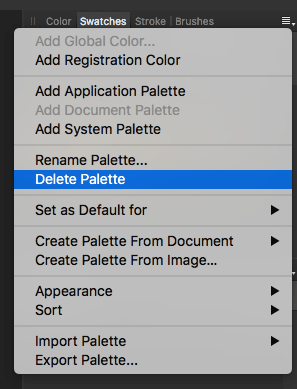 affinity designer delete palette
