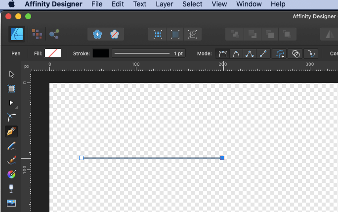 affinity designer draw horizontal line