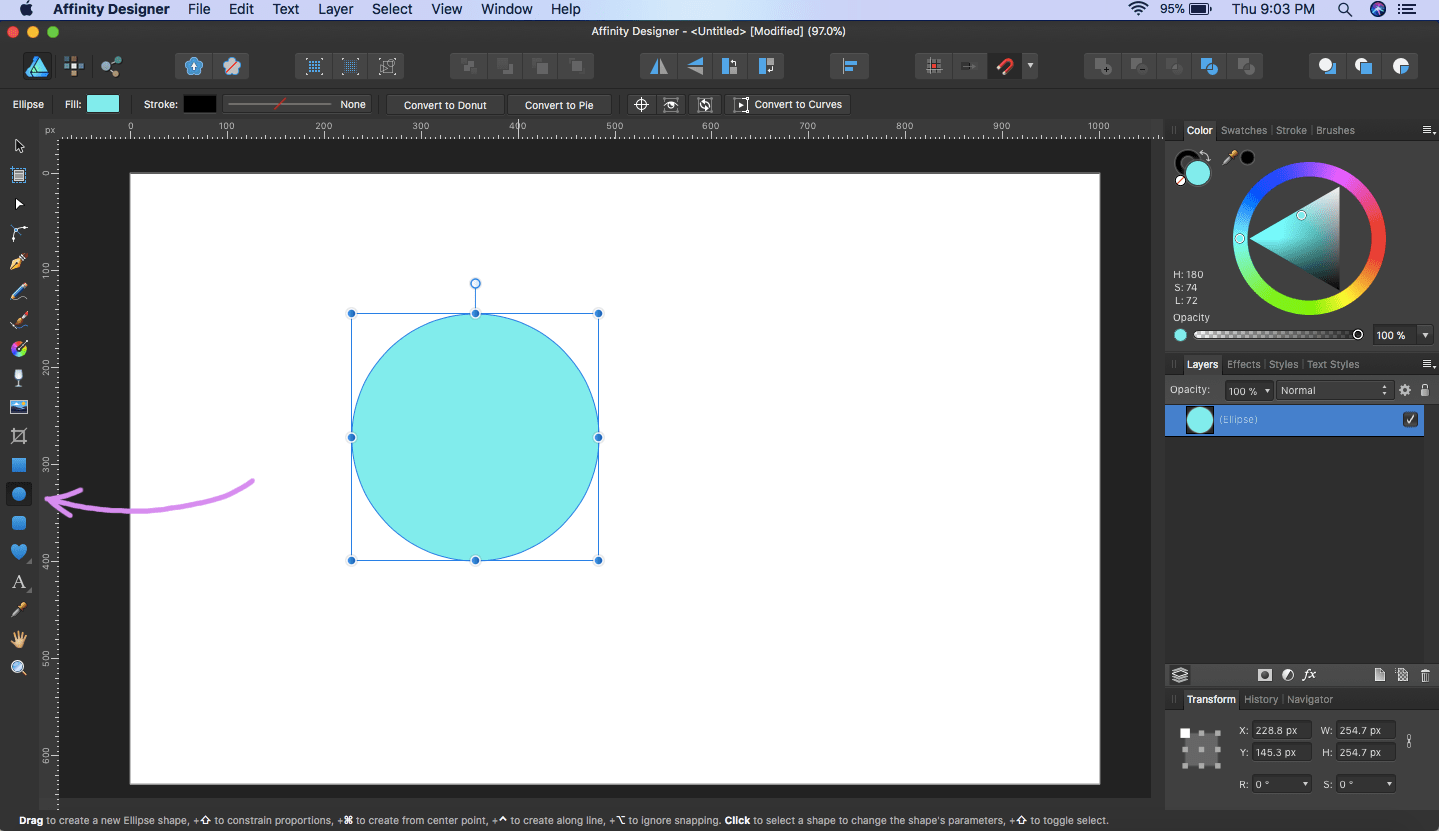affinity designer flat icon circle layer