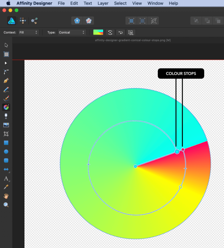 affinity designer gradient conical colour stops