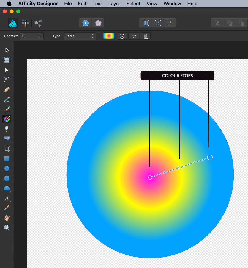 affinity designer radial gradient
