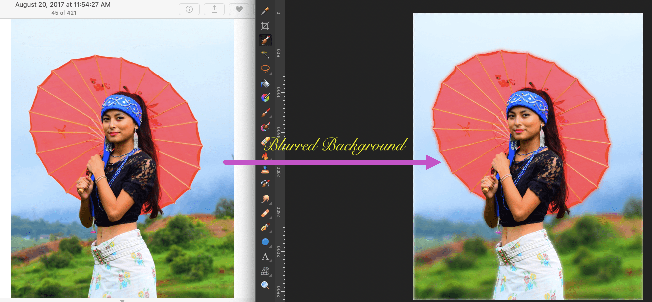 affinity photo blurred background