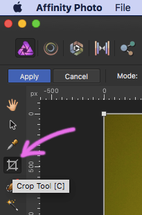 affinity photo crop tool