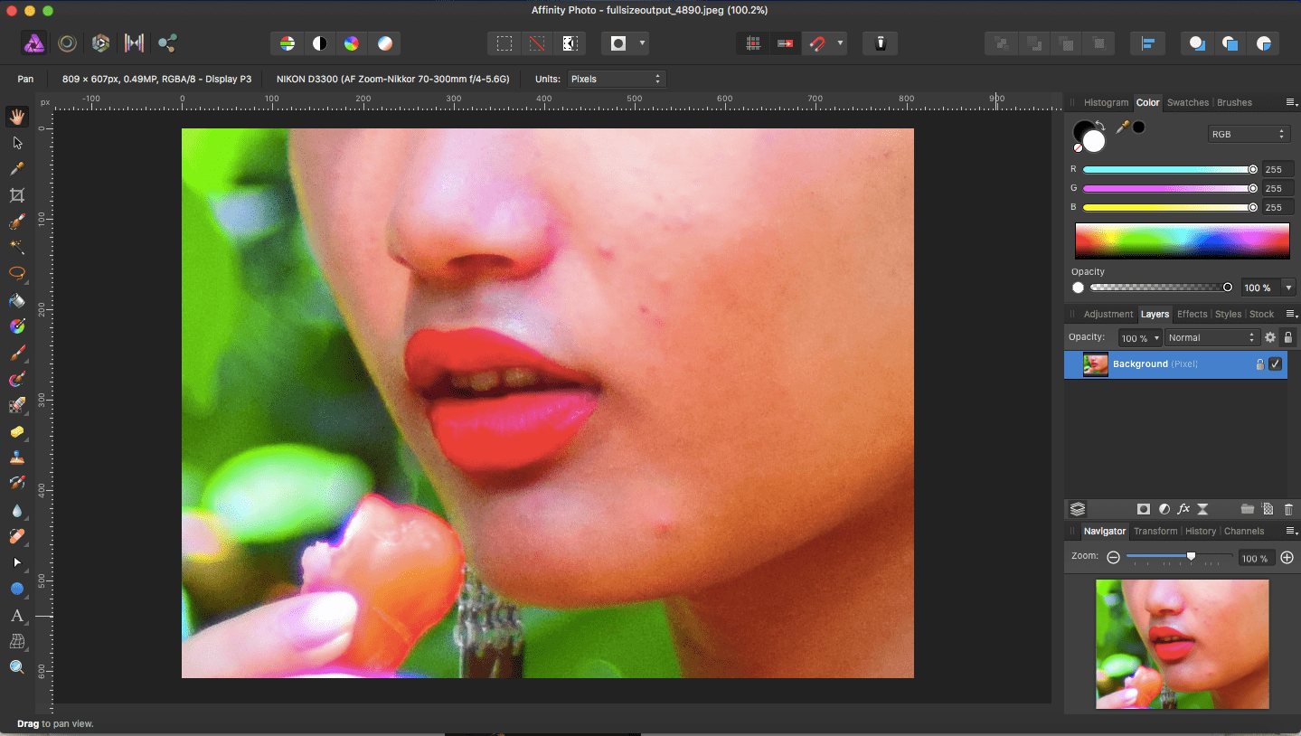 affinity photo face with blemish