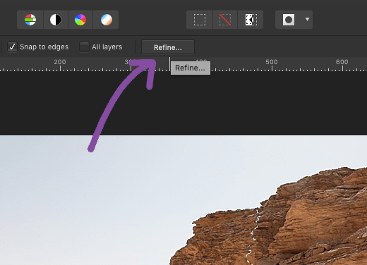 affinity photo rock hill refine button