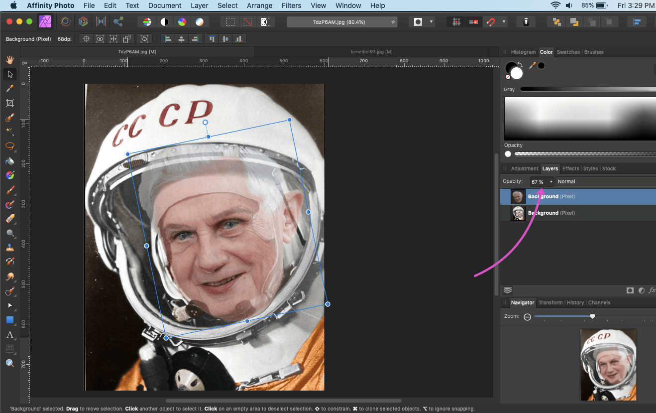 affinity photo swap faces source align