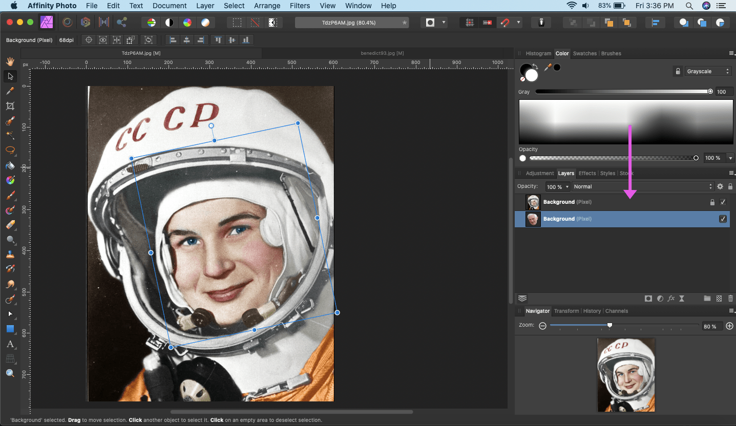 affinity photo swap faces source layer below
