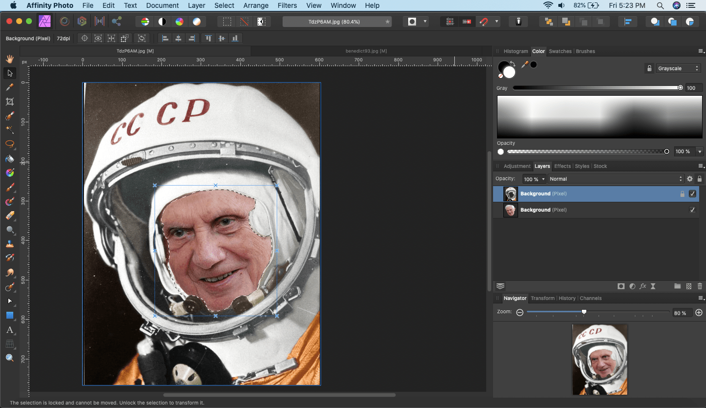 affinity photo swap faces target selection delete