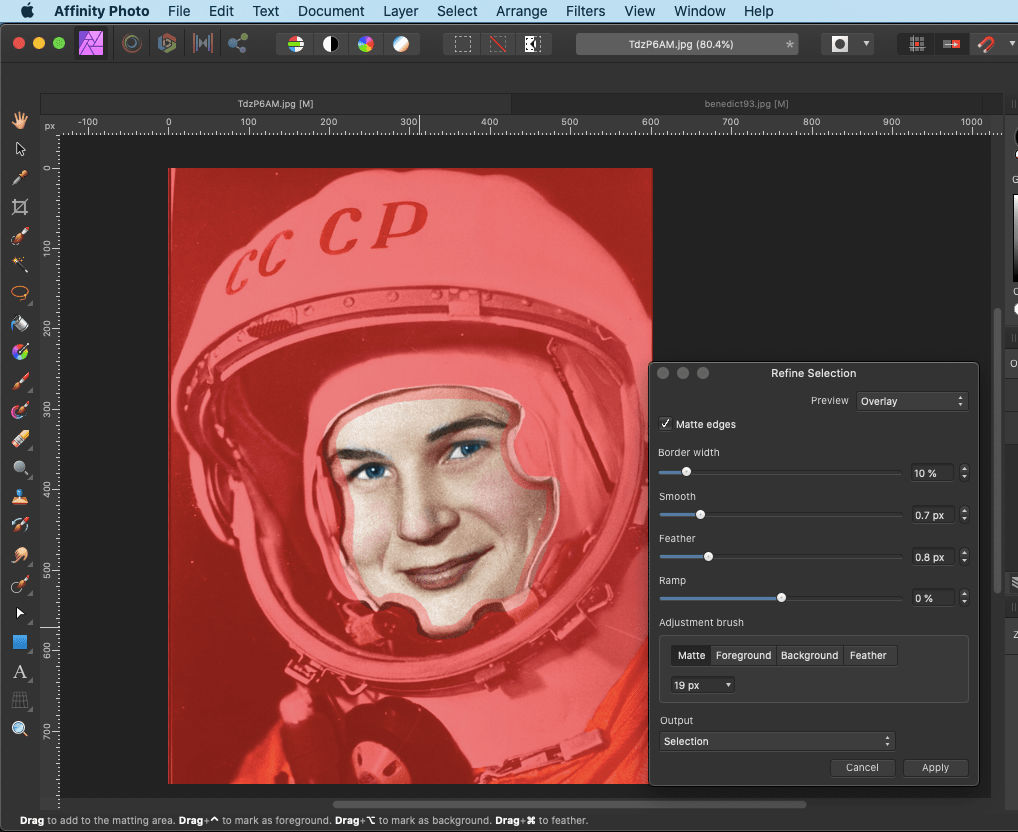 affinity photo swap faces target selection refine