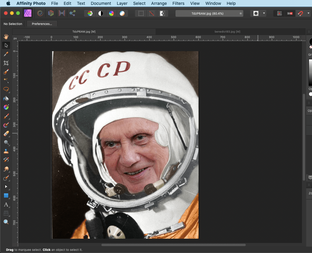 affinity photo swap faces target selection undo