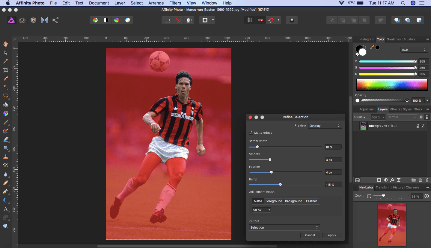 affinity photo van basten refine selection