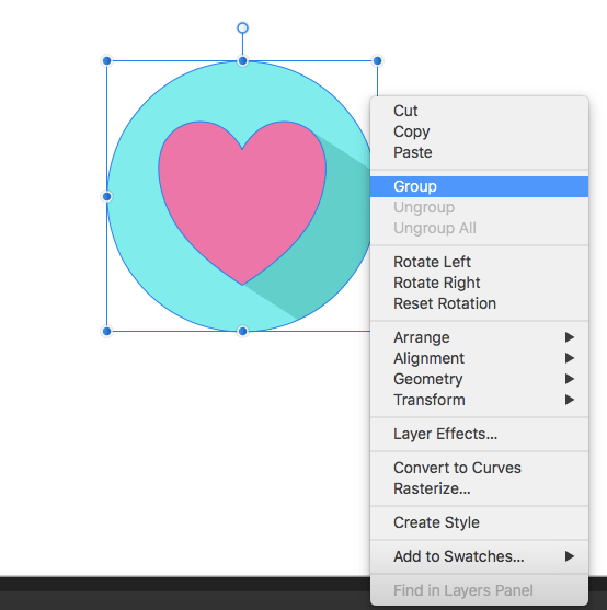 affinity designer flat icon layers group