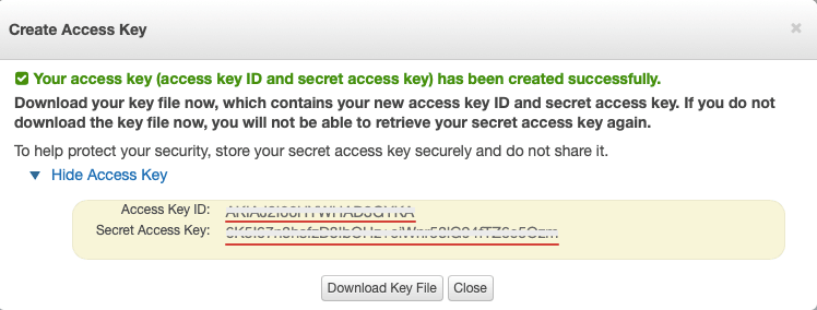 aws created access keys