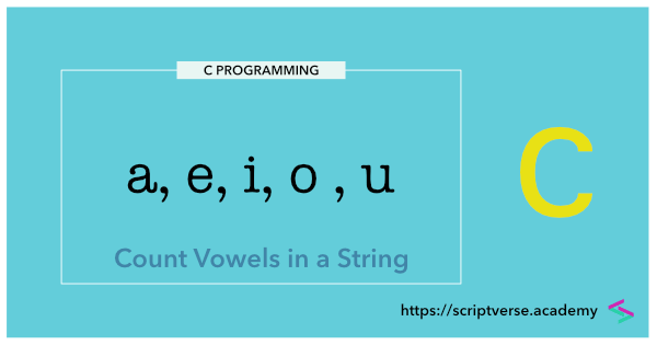 c program count vowels in a string