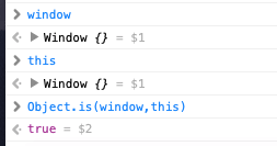 js window and this
