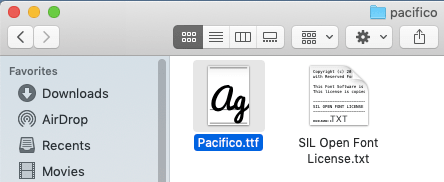 pacifico font tff