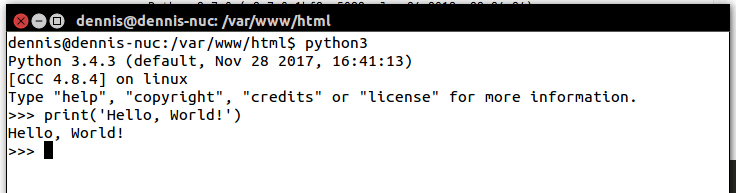 python shell ubuntu