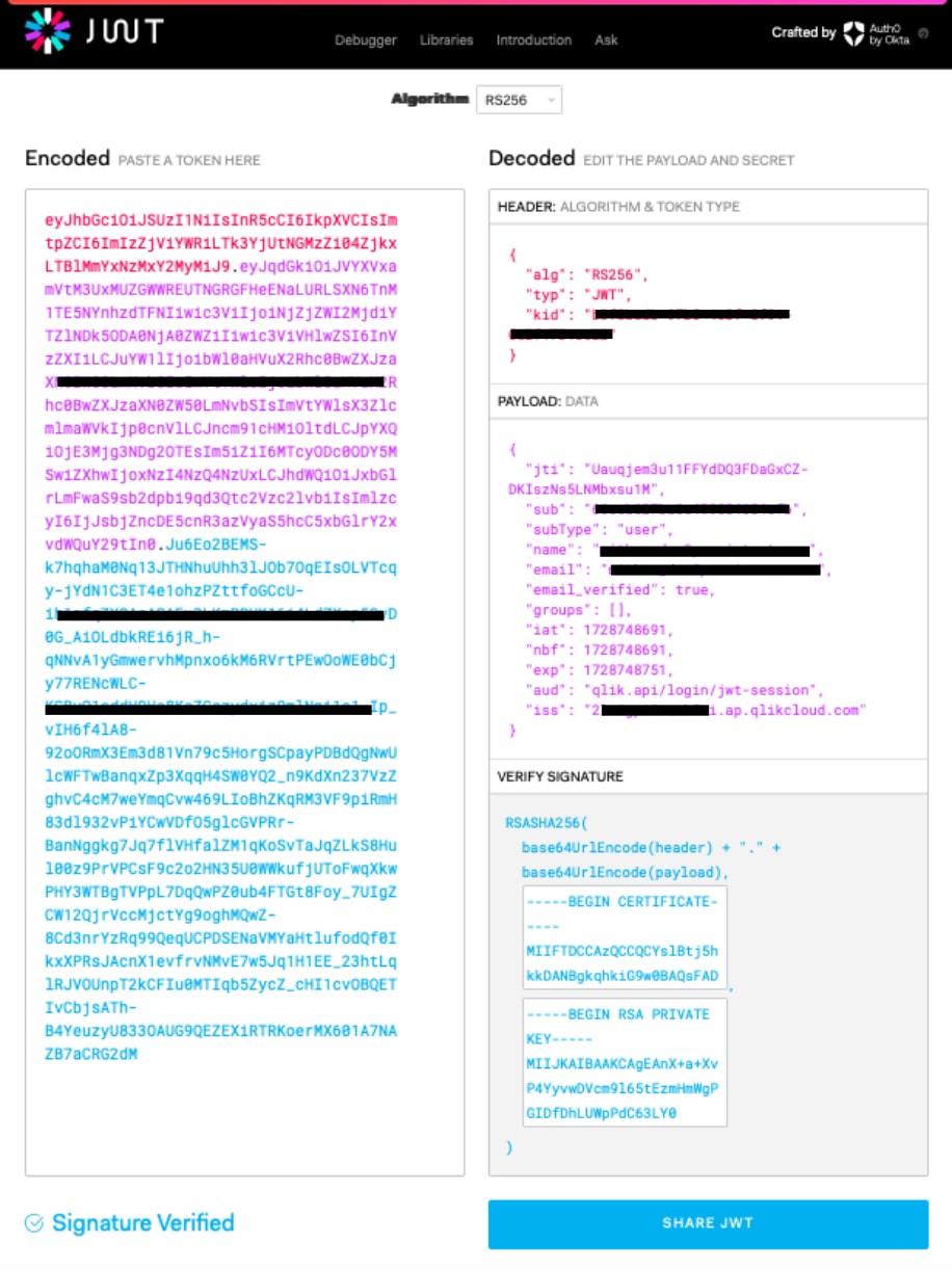 qlik jwt verification