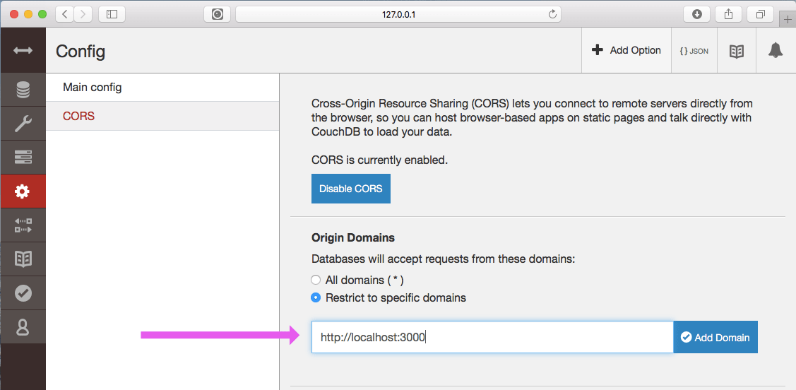 couchdb fauxton cors