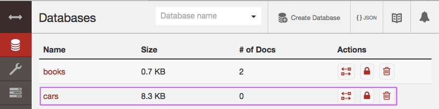 couchdb fauxton new database