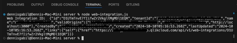 qlik web integration id