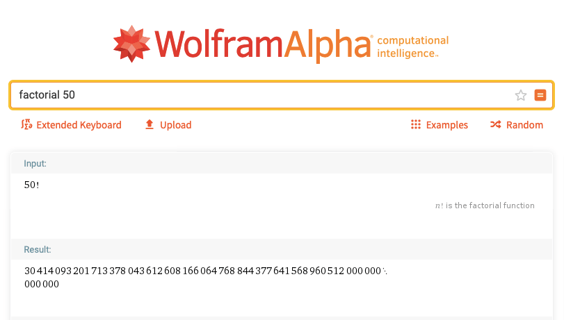 wolfram alpha factorial