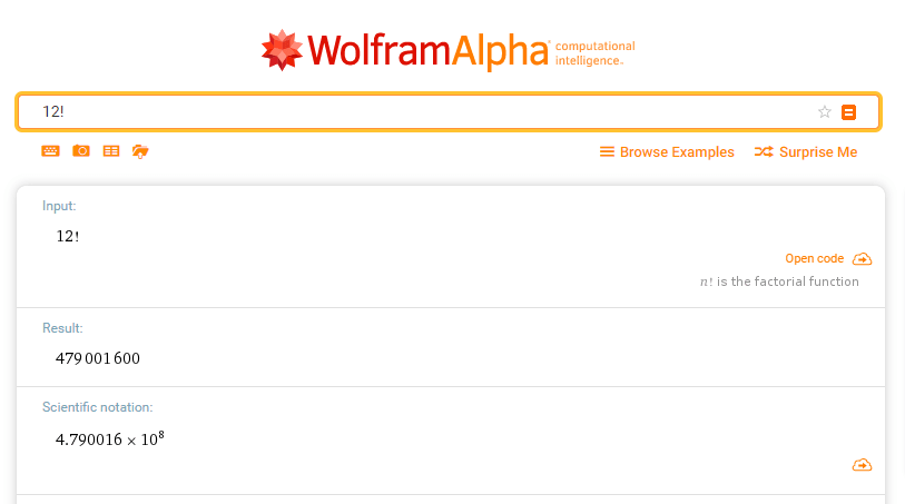 wolfram alpha factorial